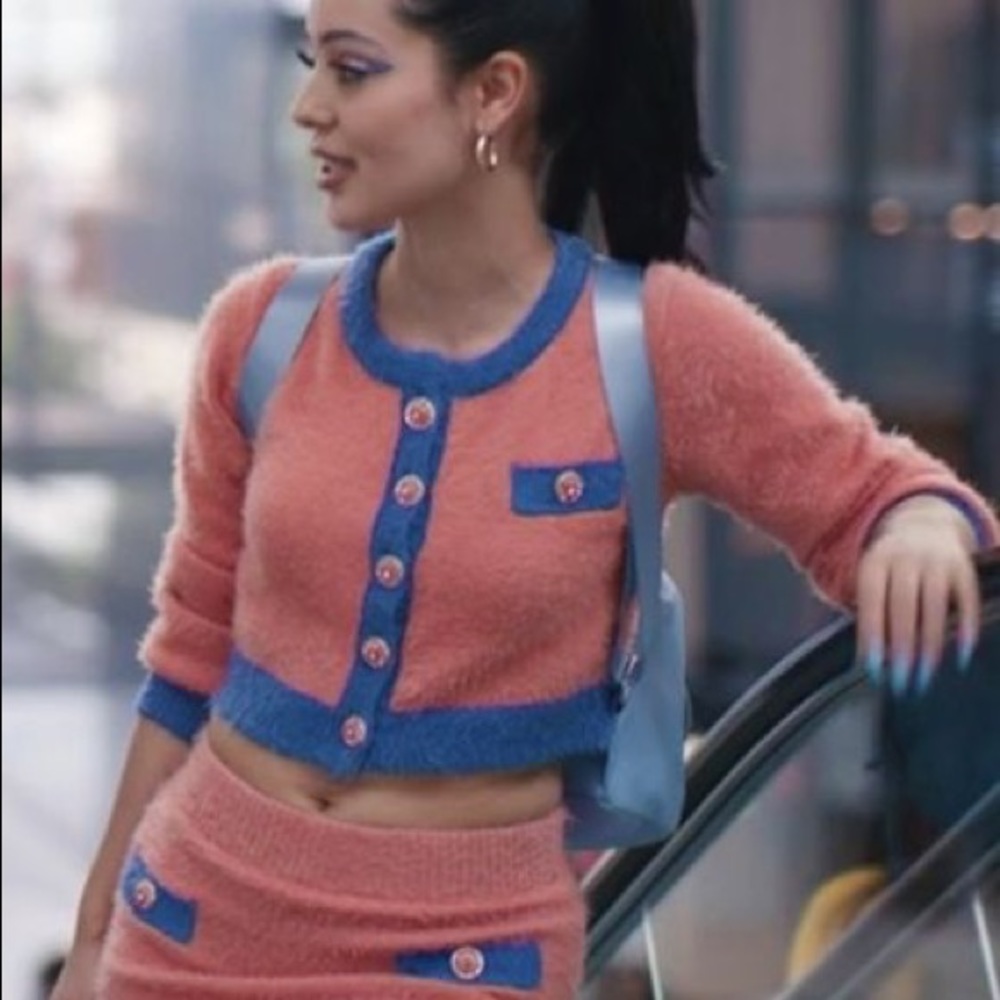 Orange/Blue knit set (skirt + top) - No Dress